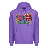 Purple Santa Baby With Santa Premium Hoodie - BundleAndBundleShop