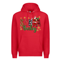 Red Santa Baby With Santa Premium Hoodie - BundleAndBundleShop