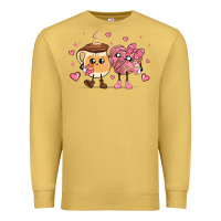 Antique Gold valentines  day conchas and cafecito Premium Sweatshirt - MaliasSmallBusiness