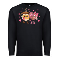 Black valentines  day conchas and cafecito Premium Sweatshirt - MaliasSmallBusiness