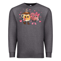 Charcoal Heather valentines  day conchas and cafecito Premium Sweatshirt - MaliasSmallBusiness