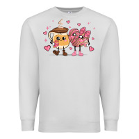 Dove Grey valentines  day conchas and cafecito Premium Sweatshirt - MaliasSmallBusiness