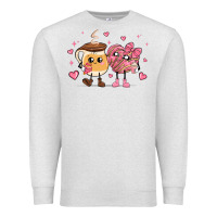 Oatmeal Heather valentines  day conchas and cafecito Premium Sweatshirt - MaliasSmallBusiness