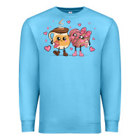 Ocean Blue valentines  day conchas and cafecito Premium Sweatshirt - MaliasSmallBusiness