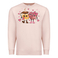 Pale Pink valentines  day conchas and cafecito Premium Sweatshirt - MaliasSmallBusiness