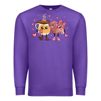 Purple valentines  day conchas and cafecito Premium Sweatshirt - MaliasSmallBusiness