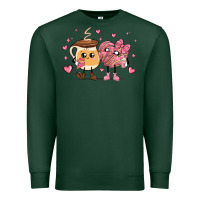 Sports Green valentines  day conchas and cafecito Premium Sweatshirt - MaliasSmallBusiness