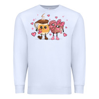 White valentines  day conchas and cafecito Premium Sweatshirt - MaliasSmallBusiness
