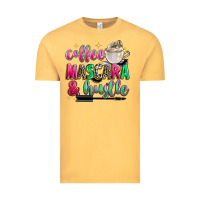Vintage Mustard coffee mascara and hustle Vintage Tee - Zillion Design Studio