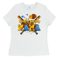 White ballpark mama Ladies Tee - AdoDesignShop