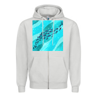 Dove Grey fish and sea seamless pattern Zipper Hoodie - BundleAndBundleShop