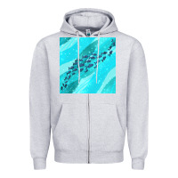Heather Grey fish and sea seamless pattern Zipper Hoodie - BundleAndBundleShop