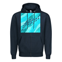 Navy fish and sea seamless pattern Zipper Hoodie - BundleAndBundleShop