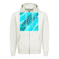 Oatmeal Heather fish and sea seamless pattern Zipper Hoodie - BundleAndBundleShop