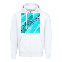 White fish and sea seamless pattern Zipper Hoodie - BundleAndBundleShop
