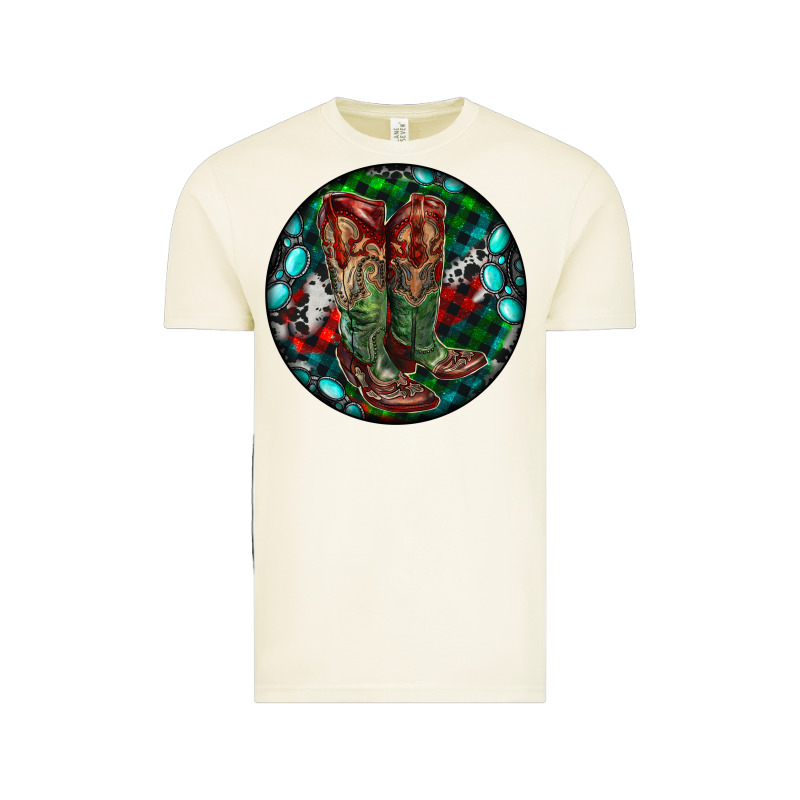 Christmas Cowboy Boots Vintage Tee by RanaPortraitStore | Teevron