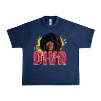 Navy Diva juneteenth Urban Heavy Tee - Zillion Design Studio