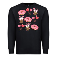 Black valentines day doodles Premium Sweatshirt - MaliasSmallBusiness