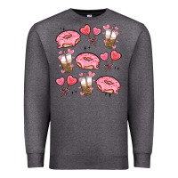 Charcoal Heather valentines day doodles Premium Sweatshirt - MaliasSmallBusiness