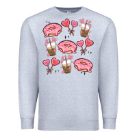 Heather Grey valentines day doodles Premium Sweatshirt - MaliasSmallBusiness
