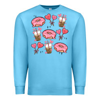 Ocean Blue valentines day doodles Premium Sweatshirt - MaliasSmallBusiness
