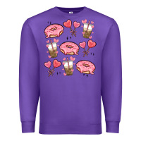 Purple valentines day doodles Premium Sweatshirt - MaliasSmallBusiness