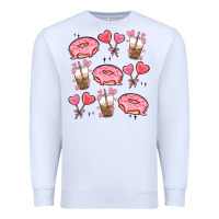 White valentines day doodles Premium Sweatshirt - MaliasSmallBusiness