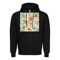 Black starfish seamless pattern Zipper Hoodie - BundleAndBundleShop