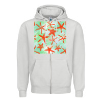 Dove Grey starfish seamless pattern Zipper Hoodie - BundleAndBundleShop