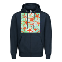 Navy starfish seamless pattern Zipper Hoodie - BundleAndBundleShop