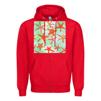 Red starfish seamless pattern Zipper Hoodie - BundleAndBundleShop