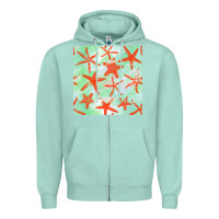 Seafoam starfish seamless pattern Zipper Hoodie - BundleAndBundleShop