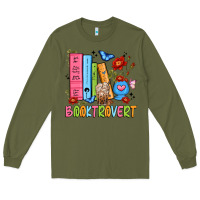 Army Green booktrovert Long Sleeve Tee - JahusDesignShop