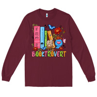 Burgundy booktrovert Long Sleeve Tee - JahusDesignShop