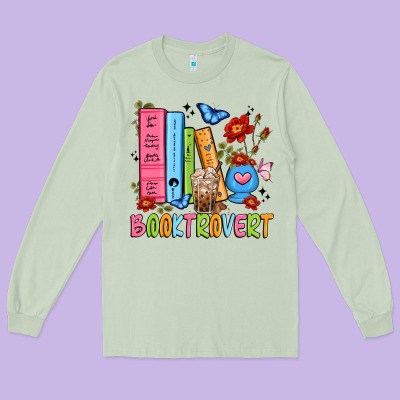 Booktrovert Long Sleeve Tee Designed By Jahusdesignshop