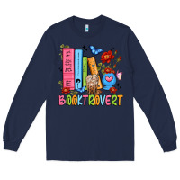Navy booktrovert Long Sleeve Tee - JahusDesignShop