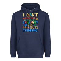 Navy dont speak much because im brilliant Heavyweight Hoodie - MaliasSmallBusiness
