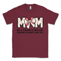 Burgundy mom she is clothed in gratitude counting blessings Classic Tee - JahusDesignShop