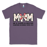 Lavender mom she is clothed in gratitude counting blessings Classic Tee - JahusDesignShop