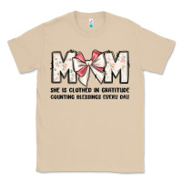 Mushroom mom she is clothed in gratitude counting blessings Classic Tee - JahusDesignShop