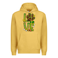 Antique Gold Tie dye St. Patrick's Day love dog paw Premium Hoodie - BundleAndBundleShop