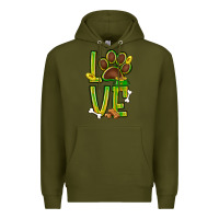 Army Green Tie dye St. Patrick's Day love dog paw Premium Hoodie - BundleAndBundleShop