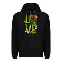Black Tie dye St. Patrick's Day love dog paw Premium Hoodie - BundleAndBundleShop