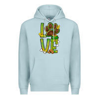 Blue Mist Tie dye St. Patrick's Day love dog paw Premium Hoodie - BundleAndBundleShop