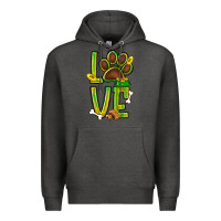 Charcoal Heather Tie dye St. Patrick's Day love dog paw Premium Hoodie - BundleAndBundleShop