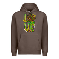 Coffee Tie dye St. Patrick's Day love dog paw Premium Hoodie - BundleAndBundleShop