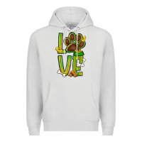 Dove Grey Tie dye St. Patrick's Day love dog paw Premium Hoodie - BundleAndBundleShop