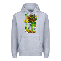 Heather Grey Tie dye St. Patrick's Day love dog paw Premium Hoodie - BundleAndBundleShop