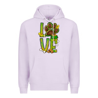 Lilac Tie dye St. Patrick's Day love dog paw Premium Hoodie - BundleAndBundleShop