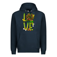 Navy Tie dye St. Patrick's Day love dog paw Premium Hoodie - BundleAndBundleShop